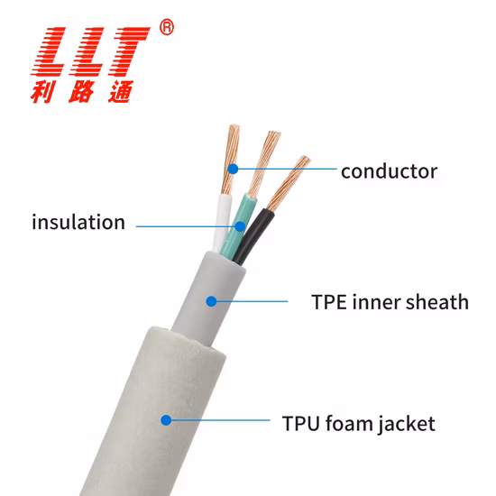 Requisitos de flotabilidad Espuma TPU Cables flotantes precisos para cables submarinos de la serie Rov Tether