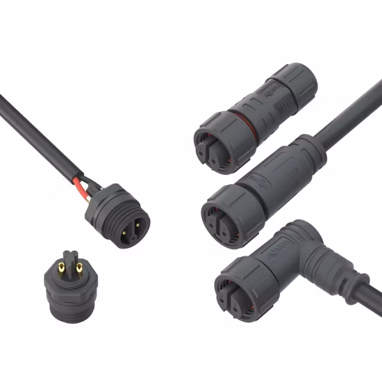 Conector eléctrico plástico hembra de montaje frontal de panel hermético de 5 pines para invernadero