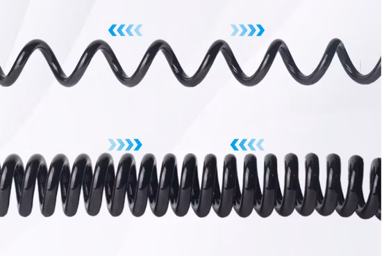 Cable de transmisión en espiral en espiral de los cables retractables de la bobina rizada flexible multinúcleo de la chaqueta de PUR